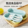 Customized food-grade plastic children's plates with forks and spoons, household durable and convenient baby food tableware gifts details Picture